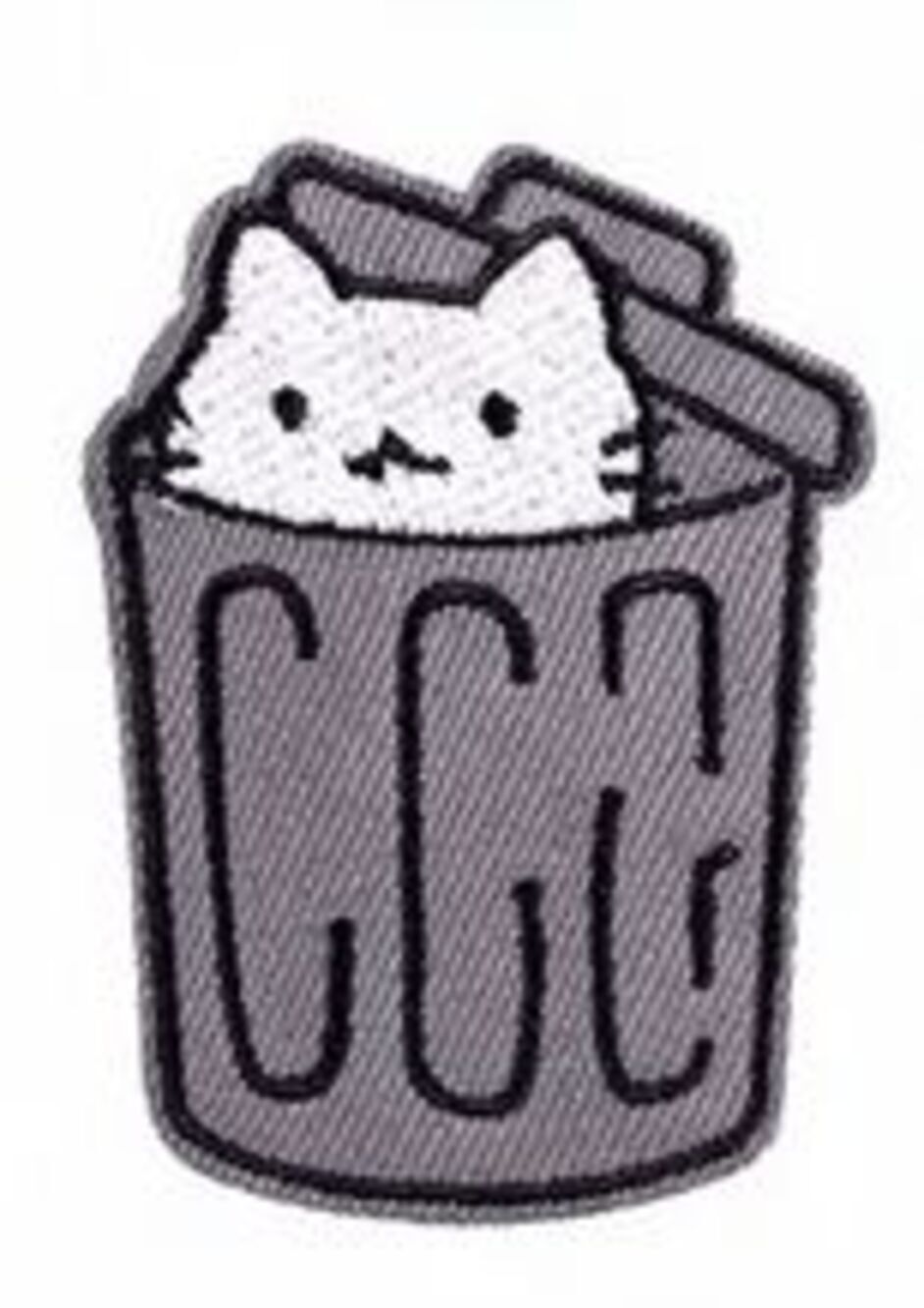 Lot of 2 Kitty in a Trashcan Iron on Patches - 2.5" x 2"